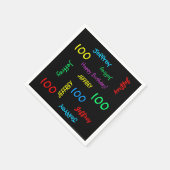 100ste verjaardag herhaal naam zwart papier servetten (Hoek)