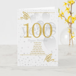 100ste verjaardag in dagen weken minuten met naam kaart