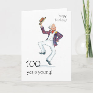 100ste verjaardag Kaart - Man dansen!