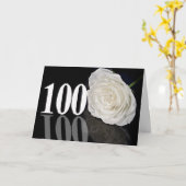 100ste verjaardag Kaart met een witte roos (Gele Bloem)