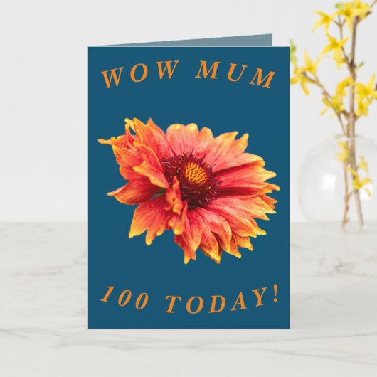 100ste verjaardag Kaart voor mama (Gele Bloem)