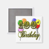100ste verjaardag met ballonnen magneet (Voorkant / Achterkant)