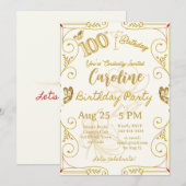 100ste verjaardag mijlpaal Elegant Kaart (Voorkant / Achterkant)