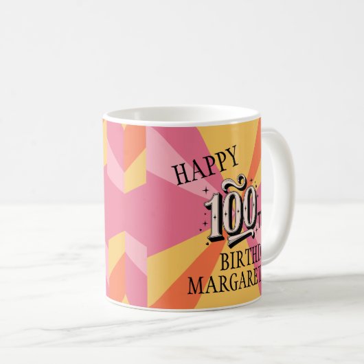 100ste verjaardag mok voor 100-jarige (Voorkant rechts)