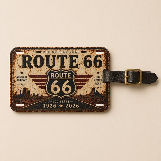 100ste verjaardag Mother Road 66 Bagagelabel