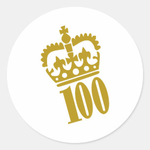 100ste verjaardag - Nummer - Honderd Ronde Sticker