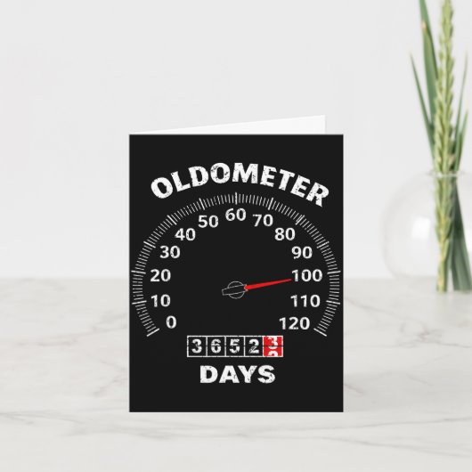 100ste verjaardag oldometer nul tot 100 jaar auto kaart (Voorkant)