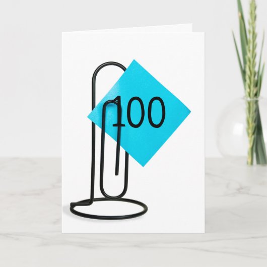 100ste verjaardag op een paperclip kaart (Voorkant)