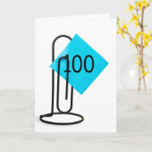 100ste verjaardag op een paperclip kaart (Gele Bloem)