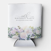 100ste Verjaardag Party Blauw Wit Bloemen Custom Blikjeskoeler (Voorkant)