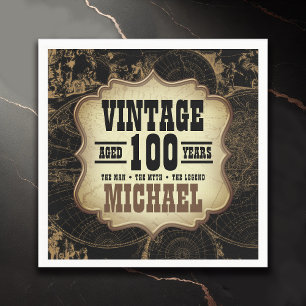 100ste Verjaardag Party  Thema Custom Name Servet