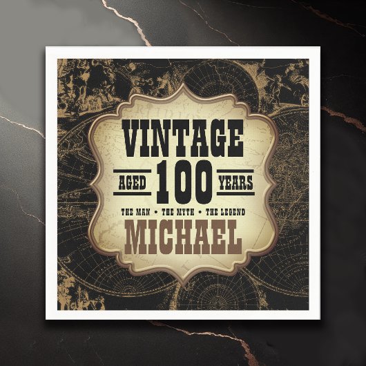 100ste Verjaardag Party  Thema Custom Name Servet