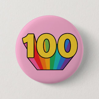 100ste Verjaardag Regenboog Viering Speld Badge Ronde Button 5,7 Cm