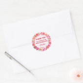 100ste verjaardag roze rozen swirly hart ronde sticker (Envelop)
