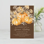 100ste verjaardag Rustieke Boho Pompoen Herfstloof Kaart (Staand voorkant)
