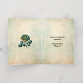 100ste verjaardag  smaragdgroene Roos Folie Wenskaart (Binnenlaag)