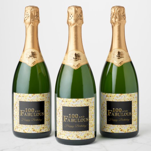 100ste verjaardag sparkling wijnetiket (Flessen)