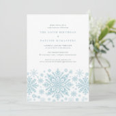 100ste verjaardag Surprise Party Blauwe Sneeuwvlok Kaart (Staand voorkant)