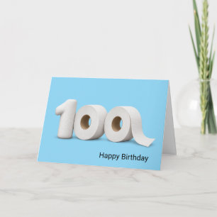 100ste verjaardag toiletpapier rol kaart