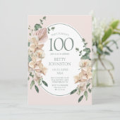100ste verjaardag Tropische bloemen Kaart (Staand voorkant)