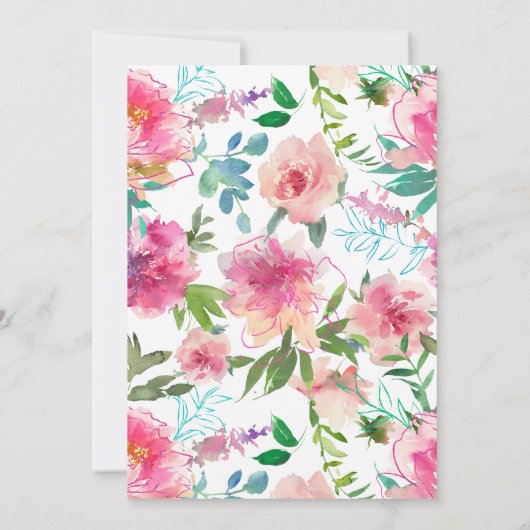 100ste verjaardag Tropische Bloemen Roze Pioenenfe Kaart (Achterkant)