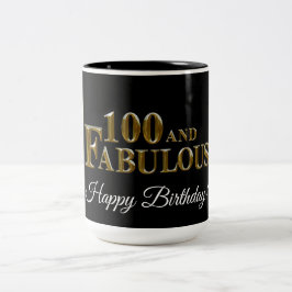 100ste verjaardag  tweekleurige koffiemok