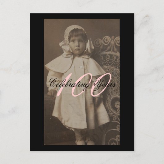 100ste verjaardag uitnodiging briefkaart (Voorkant)