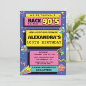 100ste verjaardag uitnodigingen 90s Party hiphop (Staand voorkant)