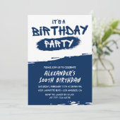 100ste verjaardag Uitnodigingen Mannen Graffiti Na (Staand voorkant)