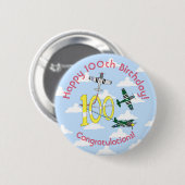 100ste verjaardag van Mustangs (Blauwe Lucht) Badg Ronde Button 5,7 Cm (Voorkant /achterkant)