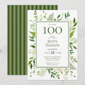 100ste verjaardag Witte Hortensia's Kaart (Voorkant / Achterkant)