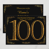 100ste verjaardagsfeest, Great Gatsby, zwart goud  Kaart (Voorkant / Achterkant)