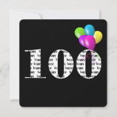 100ste verjaardagsfeest met ballonnenbos kaart (Voorkant)