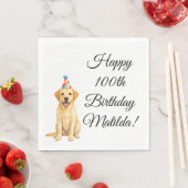 100ste verjaardagsfeest viering Labrador hond Servet (Insitu)