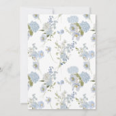 100ste verjaardagsfeestje Elegant Stoffig Blauw Bl Kaart (Achterkant)