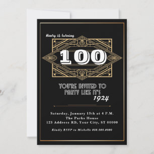 100ste verjaardagsfeestje, Grote Gatsby, Art Deco Kaart
