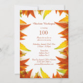 100ste verjaardagsfeestje herfstbladeren kaart (Achterkant)