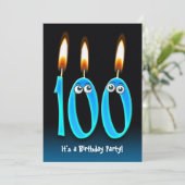 100ste verjaardagsfeestje kaart (Staand voorkant)