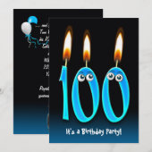 100ste verjaardagsfeestje kaart (Voorkant / Achterkant)