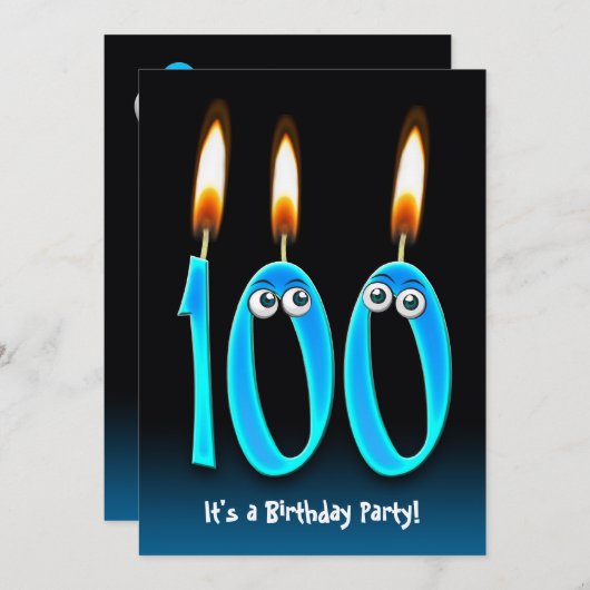 100ste verjaardagsfeestje kaart (Voorkant / Achterkant)