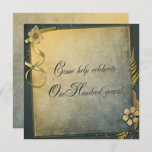 100ste verjaardagsfeestje kaart (Voorkant / Achterkant)