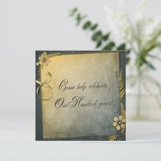 100ste verjaardagsfeestje kaart (Staand voorkant)