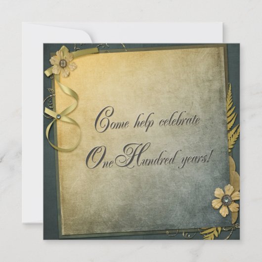 100ste verjaardagsfeestje kaart (Voorkant)