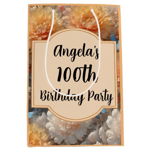 100ste verjaardagsfeestje medium cadeauzakje (Voorkant)