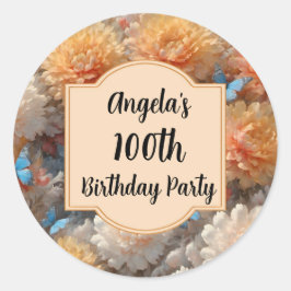 100ste verjaardagsfeestje ronde sticker