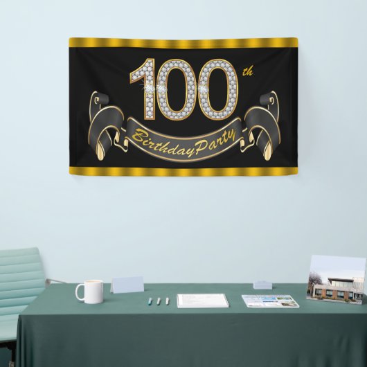 100ste verjaardagsfeestje spandoek (Beurs)