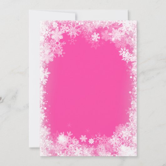 100ste verjaardagsfeestje Winter Wonderland Roze Kaart (Achterkant)