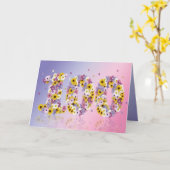 100ste verjaardagskaart met bloemrijke brieven kaart (Gele Bloem)