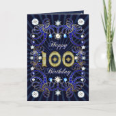 100ste verjaardagskaart met juwelen kaart (Voorkant)