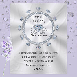 100th, 75th, 70th, 60th Birthday Cadeau voor Vrouw Fleece Deken